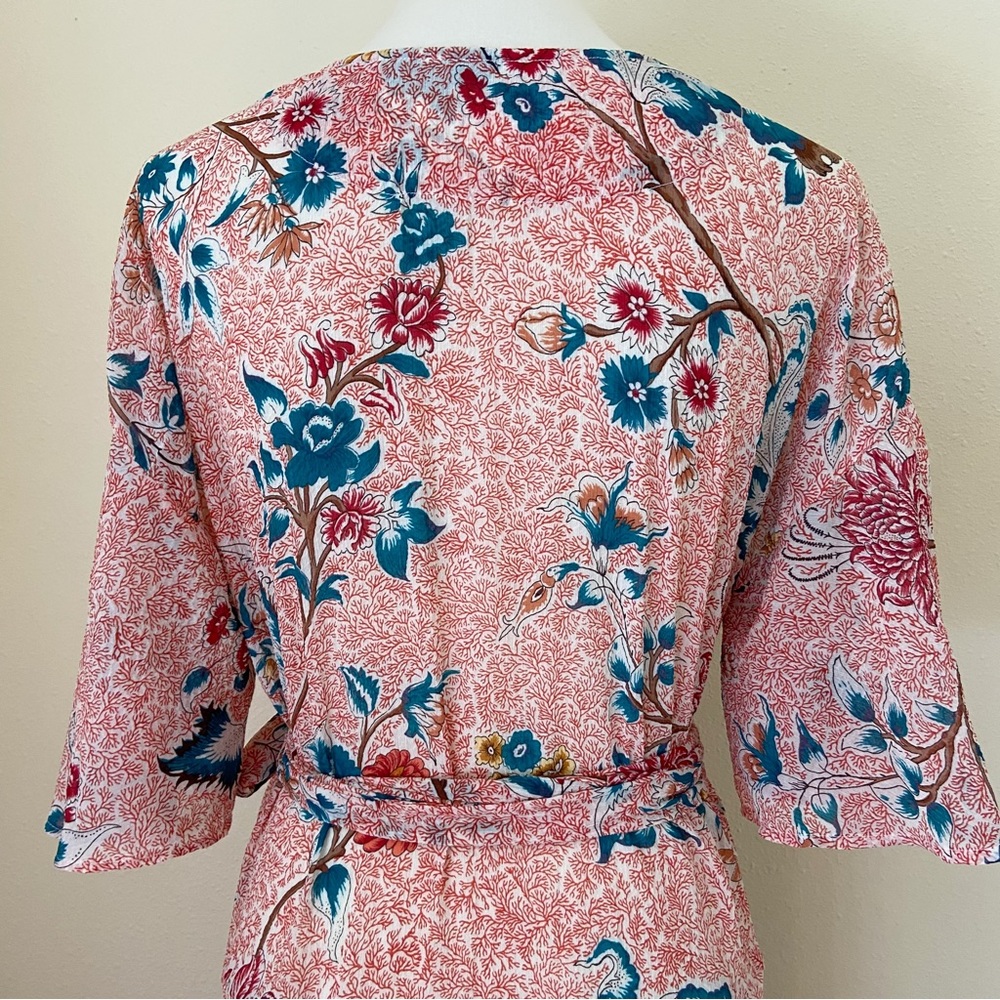 Anthropologie Maeve Adelaide Sheer Floral Wrap Dress - Picture 12 of 16